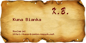 Kuna Bianka névjegykártya